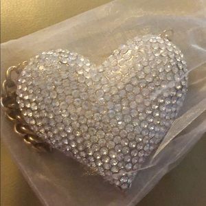 Large Stoned Heart Necklace